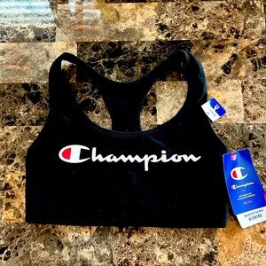 CHAMPION SPORT BRA WICKING FOR MOISTURE MANAGEMENT SIZE X-SMALL BLACK COLOR NWT